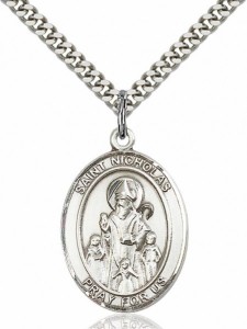 Men's Pewter Oval St. Nicholas Medal [BLPW108]