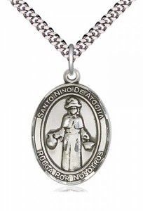 Men's Pewter Oval St. Nino De Atocha Medal [BLPW220]