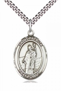 Men's Pewter Oval St. Patrick Medal [BLPW112]