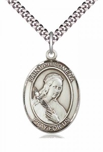 Men's Pewter Oval St. Philomena Medal [BLPW105]