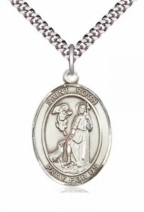 Men's Pewter Oval St. Roch Medal [BLPW307]