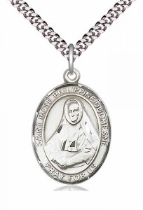 Men's Pewter Oval St. Rose Philippine Medal [BLPW363]