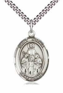 Men's Pewter Oval St. Sophia Medal [BLPW164]