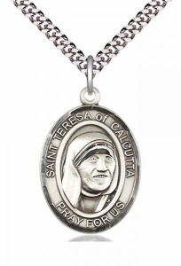 Men's Pewter Oval St. Teresa of Calcutta Medal [BLPW293]