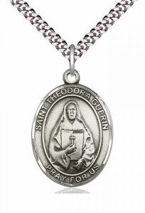 Men's Pewter Oval St. Theodore Guerin Medal [BLPW374]