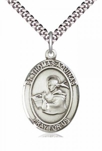 Men's Pewter Oval St. Thomas Aquinas Medal [BLPW135]