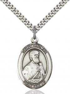 Men's Pewter Oval St. Thomas the Apostle Medal [BLPW134]