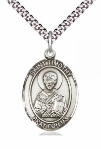 Men's Pewter Oval St. Timothy Medal [BLPW132]