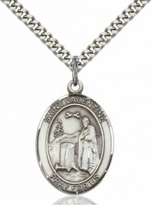 Men's Pewter Oval St. Valentine of Rome Medal [BLPW151]