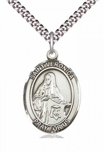 Men's Pewter Oval St. Veronica Medal [BLPW137]