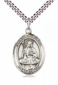 Men's Pewter Oval St. Walburga Medal [BLPW156]