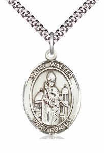 Men's Pewter Oval St. Walter of Pontnoise Medal [BLPW283]