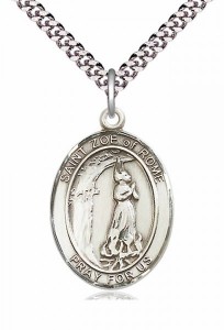 Men's Pewter Oval St. Zoe of Rome Medal [BLPW311]