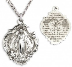 Hail Mary Prayer Sterling Silver Necklace with Chain Options [HMR0626]