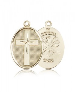 National Guard Cross Pendant, 14 Karat Gold [BL4837]