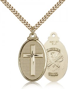 National Guard Cross Pendant, Gold Filled [BL5968]