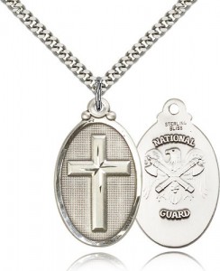 National Guard Cross Pendant, Sterling Silver [BL5982]