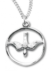 Women's Sterling Silver Open Circle Descending Dove Necklace with Chain Options [HMR0720]