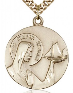 Our Lady Star of the Sea Medal, Gold Filled [BL6108]