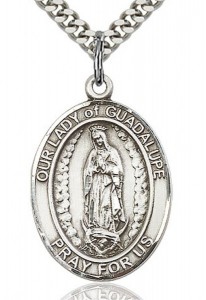 Our Lady of Guadalupe Medal, Sterling Silver, Large [BL0315]