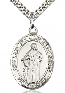 Our Lady of Knots Medal, Sterling Silver, Large [BL0342]