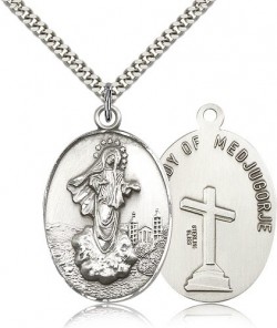 Our Lady of Medugorje Medal, Sterling Silver [BL6437]