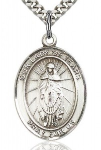 Our Lady of Tears Medal, Sterling Silver, Large [BL0459]