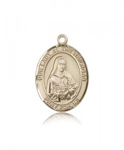 Our Lady of the Railroad Medal, 14 Karat Gold, Large [BL0462]