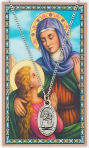 Oval St. Anne Medal with Prayer Card  [MPC0102]