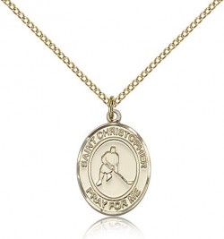 St. Christopher Ice Hockey Medal, Gold Filled, Medium [BL1273]