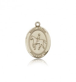 St. Kateri Equestrian Medal, 14 Karat Gold, Medium [BL2512]
