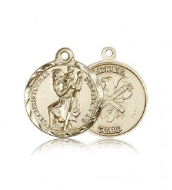 St. Christopher National Guard Medal, 14 Karat Gold [BL4183]