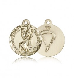 St. Christopher Paratrooper Medal, 14 Karat Gold [BL4185]