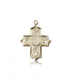 5 Way Cross Pendant, 14 Karat Gold [BL6172]