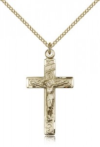 Crucifix Pendant, Gold Filled [BL4730]