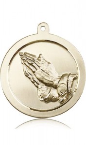 Praying Hand Medal, 14 Karat Gold [BL5326]