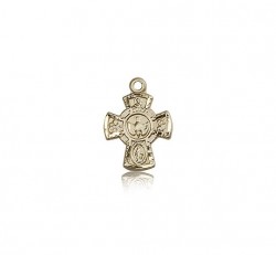 5 Way Cross Pendant, 14 Karat Gold [BL5500]