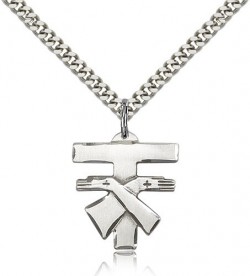 Franciscan Cross Pendant, Sterling Silver [BL6825]