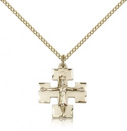 Modern Crucifix Pendant, Gold Filled [BL5871]