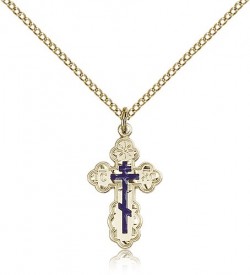 St. Olga Cross Pendant, Gold Filled [BL4333]