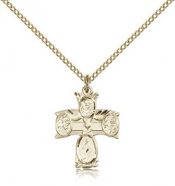 4 Way Cross Pendant, Gold Filled [BL4101]