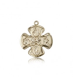 5 Way Cross Pendant, 14 Karat Gold [BL6342]