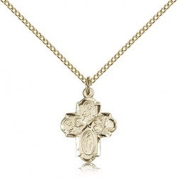 4 Way Cross Pendant, Gold Filled [BL4094]