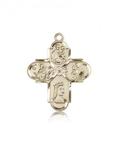Franciscan 4 Way Cross Pendant, 14 Karat Gold [BL6497]
