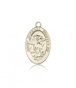 St. Michael the Archangel Medal, 14 Karat Gold [BL5829]
