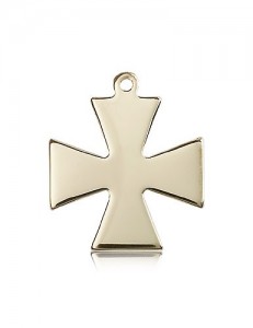 Surfer Cross Pendant, 14 Karat Gold [BL5329]