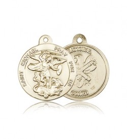 St. Michael National Guard Medal, 14 Karat Gold [BL4457]