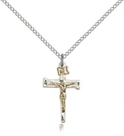 Nail Crucifix Pendant, Two-Tone [BL5481]