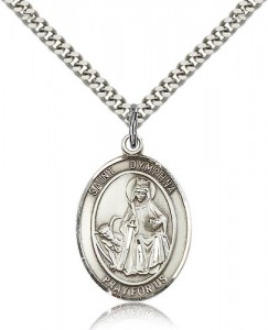 St. Dymphna Medal, Sterling Silver, Large [BL1643]