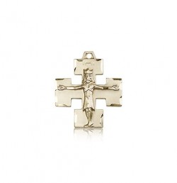 Modern Crucifix Pendant, 14 Karat Gold [BL5872]